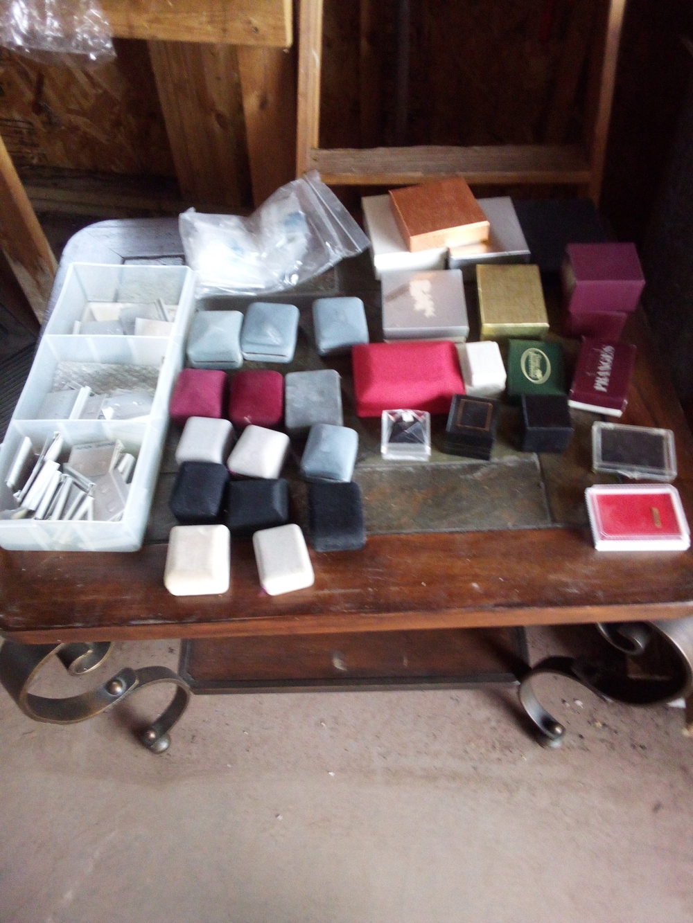 Assorted Jewelry Ring Boxes Lot - Red, Black, Gray, White, Pink